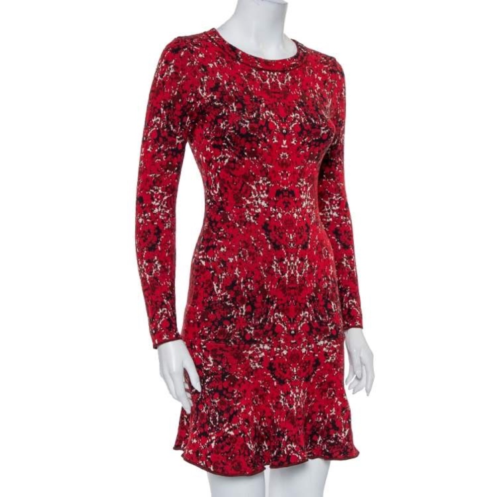 M Missoni Red and Black Long Sleeve Dress